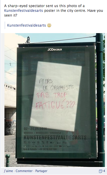 Kunstenfestivaldesarts : campagne de communication minimaliste et affichage public font-ils bon ménage ?