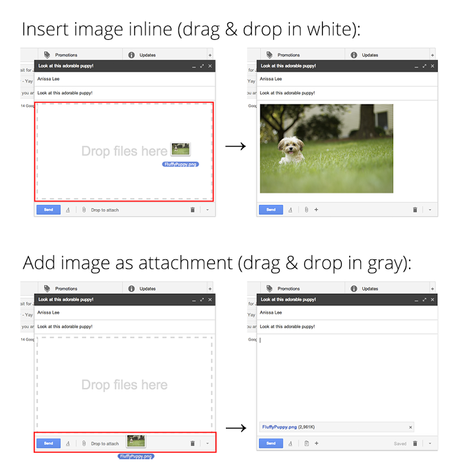 gmail glisser deposer piece jointe image photo Gmail vous offre une façon plus rapide d’ajouter des photos en pièces jointes
