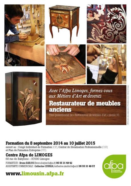 Une formation de restaurateur en meubles anciens à l'Afpa de Limoges (87)