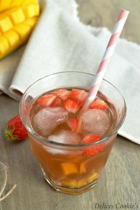 thé glacé fraises mangue mirabelles IG bas vegan