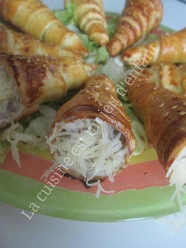 Cornets farcis à la viande hachée et à la bechamel