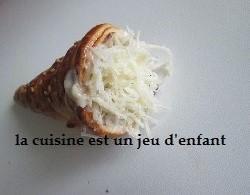 Cornets farcis à la viande hachée et à la bechamel