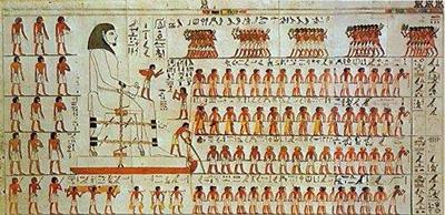 Wall painting that could show how ancient Egyptians reduced friction by wetting sand