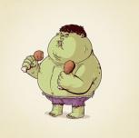 L’obésité chez les super-héros par Alex Solis