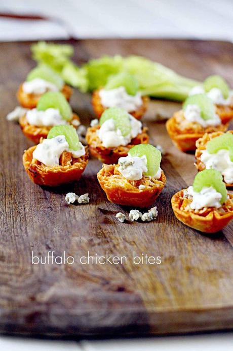 Buffalo Chicken Bites in a Tortilla Cup! Perfect for Game Day Parties!