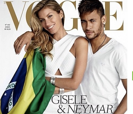 Neymar en couv du Vogue Brésilien avec Gisele Bünchen