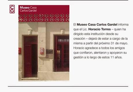 Le Museo Casa Carlos Gardel perd un excellent directeur [Actu]