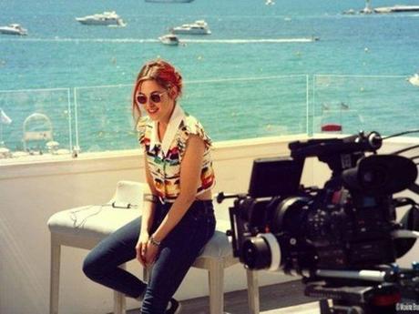 Lors du festival de Cannes, durant les entretiens sur Sils Maria.