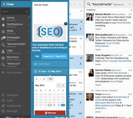 tweetdeck planifier tweet avec image photo 1 Tweetdeck vous permet de planifier la publication de tweets qui intègrent une image