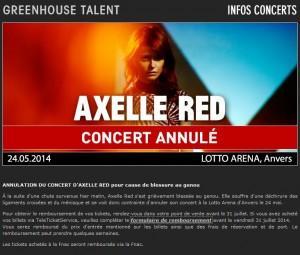 Axelle Red, concert annulé