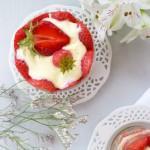 Trifle aux fraises et mousse de lemon curd