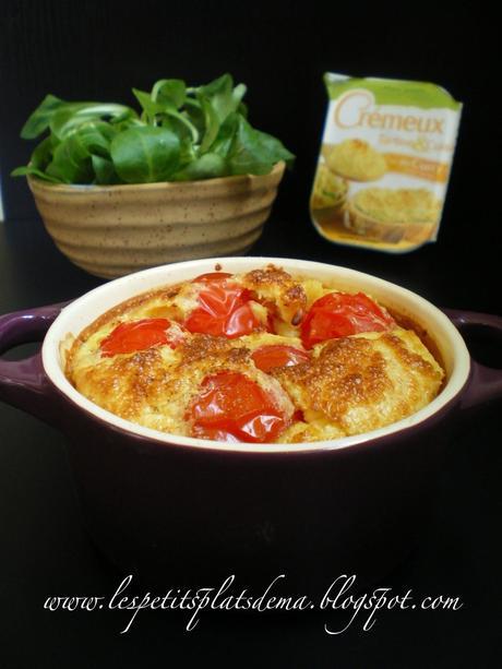 Clafoutis aux tomates cerises et crémeux au curry Soy