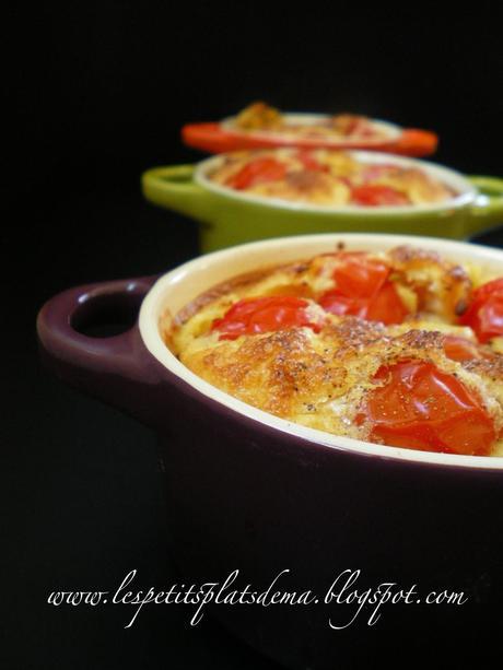 Clafoutis aux tomates cerises et crémeux au curry Soy
