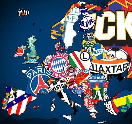 La carte d’Europe des clubs de foot champions