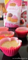 Cupcakes à la vanille, coeurs de fraise