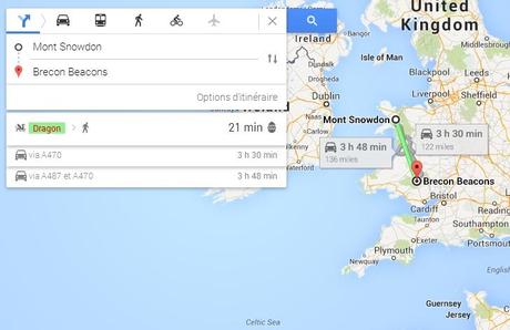 Google Maps propose des trajets en dragon