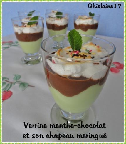 Verrine Menthe-Chocolat et son chapeau meringué