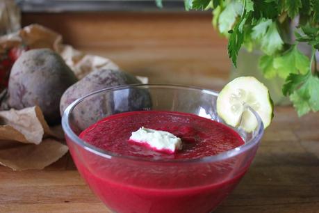 Velouté glacé de betteraves rouges