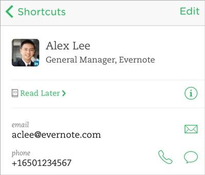 Evernote pour iPhone et iPad améliore ses carnets de notes et cartes de visite