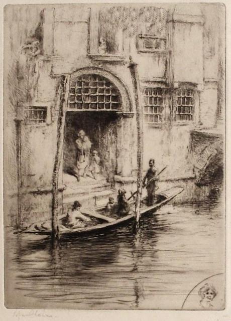 Venise, sandalo à la porte d'un palais (1926) 