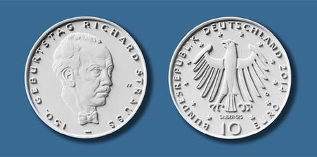 Abbildung der Münze „150. Geburtstag Richard Strauss“