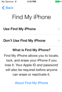 Activation Find My iPhone