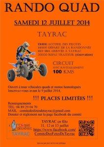 Rando quad et moto à Tayrac (47) le samedi 12 juillet 2014