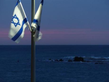 Bleu israélien et drapeaux, Tel Aviv, Israël
