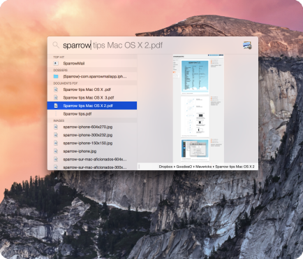 Spotlight OS X Yosemite