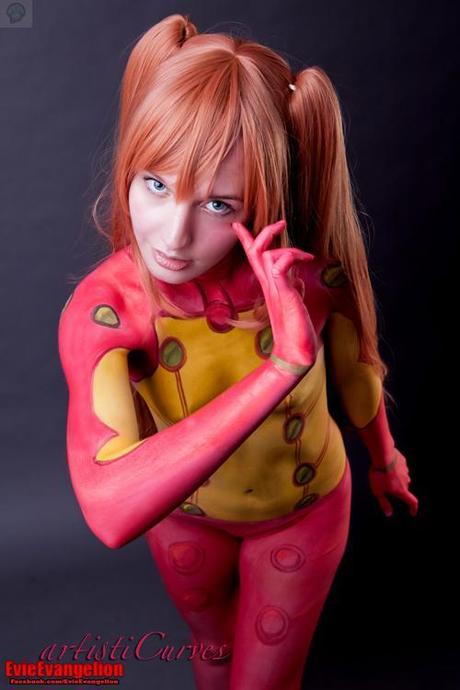 asuka plug suit bodypaint 01 Cosplay    BodyPaint   Asuka #20  Cosplay bodyapint asuka 