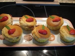 Muffins aux fraises et rhubarbe 7