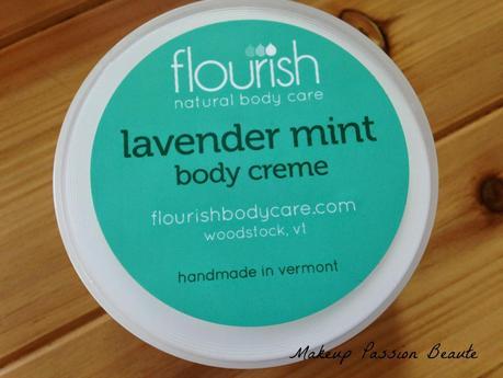 Les soins pour le corps de Flourish natural body care ; exfoliant, lotion et crème..