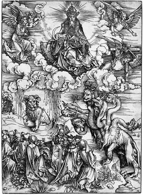 Albrecht Dürer - Révélation de Saint-Jean (12) Le monstre des mers et la Bête à cornes d'agneau