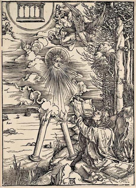 Albrecht Dürer - L'Apocalypse de Saint-Jean (10) - Saint Jean dévorant le Livre - Gravure sur bois - 39,1 x 28,4 cm