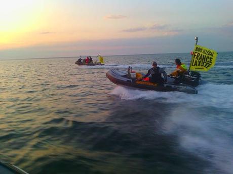 La Rochelle Greenpeace bloque un cargo;  bois illégal venant de République démocratique du Congo