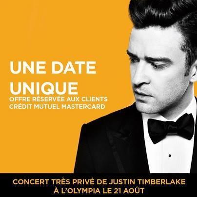 Justin Timberlake à l'Olympia: toutes les infos