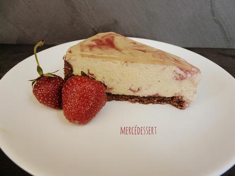 Cheesecake dulce de leche et coulis de fraise 