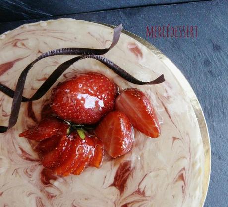 Cheesecake dulce de leche et coulis de fraise 