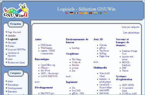 GNUWin II, des logiciels libres
