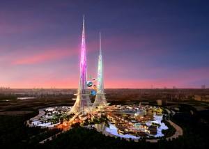 Les Phoenix Towers de Wuhan feront un kilomètre de haut et deviendront la paire de gratte-ciel la plus élevée dans le monde.