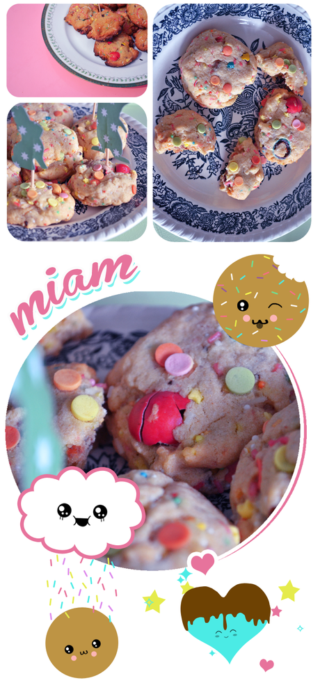 sprinkles cookies, kawaii food, kawaii recipe, girly cookies, funny cookies