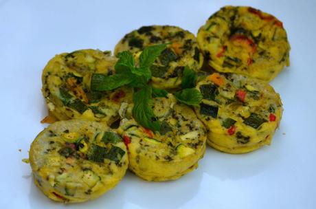 Clafoutis aux poivrons et courgettes à la menthe