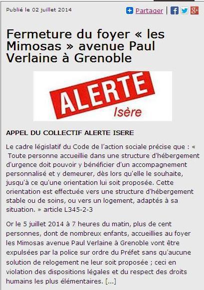 A Grenoble comme aileurs, l’Etat expulse à tout va… ça suffit come ça #mimosas Sans titre