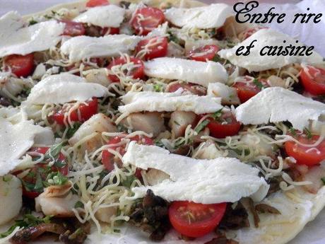 Tarte fine au Cabillaud, Tomates cerise, Champignons et Mozzarella + Proposition ECOPHIL