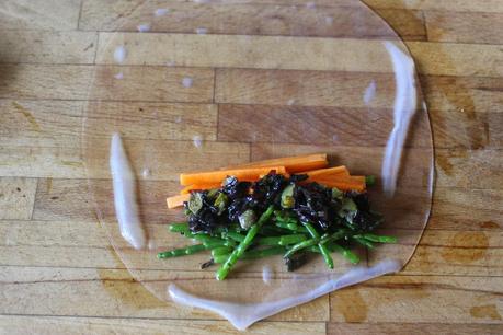 Rouleaux de printemps iodés (salicornes et tartare d'algues)