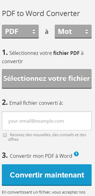 Convertir les fichiers PDF en format Word