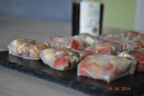 Galettes de riz, tomates mozzarella