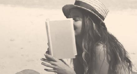 Reading at the beach gif