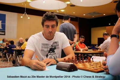 Le GMI Sébastien Mazé (2553) a remporté son duel face à Eric Prié (2493) lors de la ronde 7 du Master d'échecs de Montpellier 2014. Il affrontera le grand-maître espagnol de 38 ans, Julen Luis Arizmendi Martinez pour le compte de la ronde 8 - Photo © Chess & Strategy