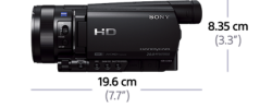 Sony HDR CX900E camescope  DimensionsSonyCX900E 250x99 photo